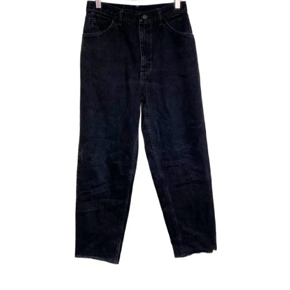 Gitano Jeans 10 AVG Black High Rise Tapered Leg 100% Cotton Vintage GM601BL